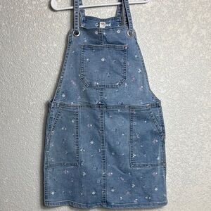 Denim Floral Overall Dress